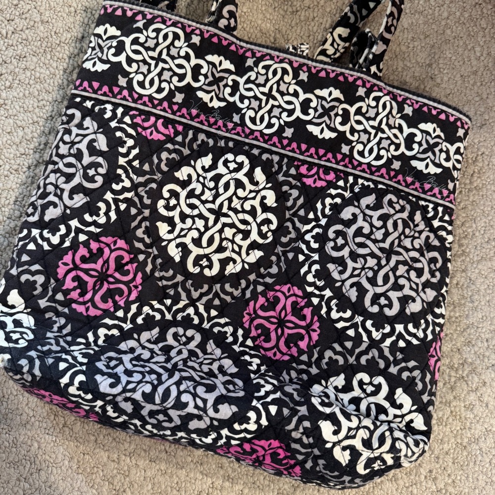 Vera Bradley Canterberry Magenta Quilted Cotton Tote Bag
